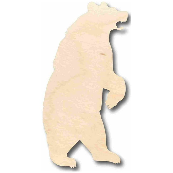 Unfinished Wood Bear Standing Silhouette - Craft- up to 46" DIY 24" / 1/8"
