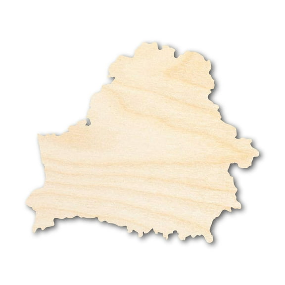 Unfinished Wood Belarus Country Shape - Europe Craft - up to 46" DIY 10" / 1/2"