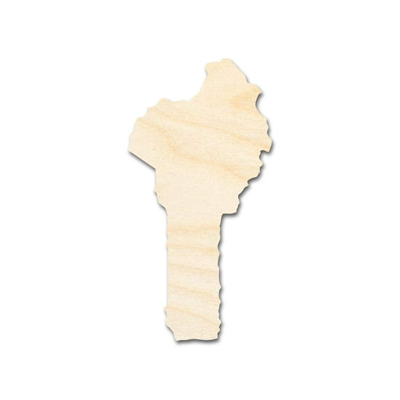 Unfinished Wood Benin Country Shape - West Africa Craft - up to 46" DIY 7" / 1/8"