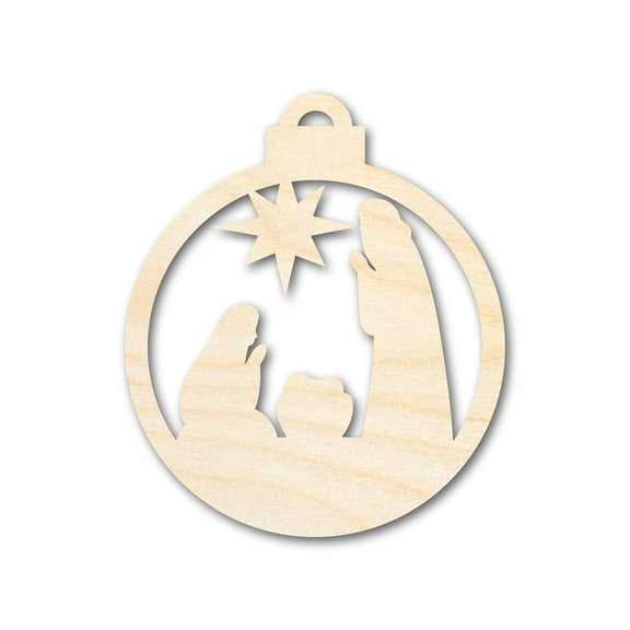 Unfinished Wood Bethlehem Nativity Ornament Shape - Christmas - Craft - up to 46" DIY 10" / 1/8"