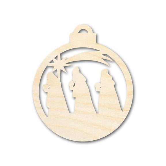 Unfinished Wood Bethlehem Nativity Ornament Shape - Christmas - Craft - up to 46" DIY 4" / 1/4"