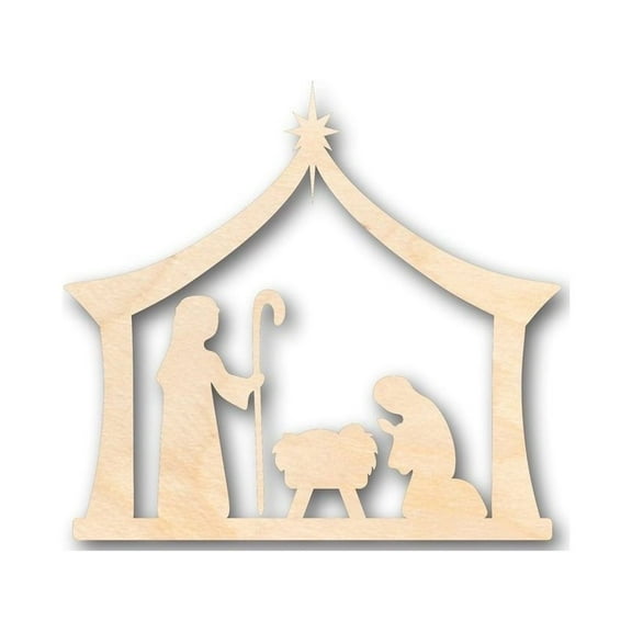 Unfinished Wood Bethlehem Nativity Shape - Christmas - Craft - up to 46" DIY 5" / 1/4"