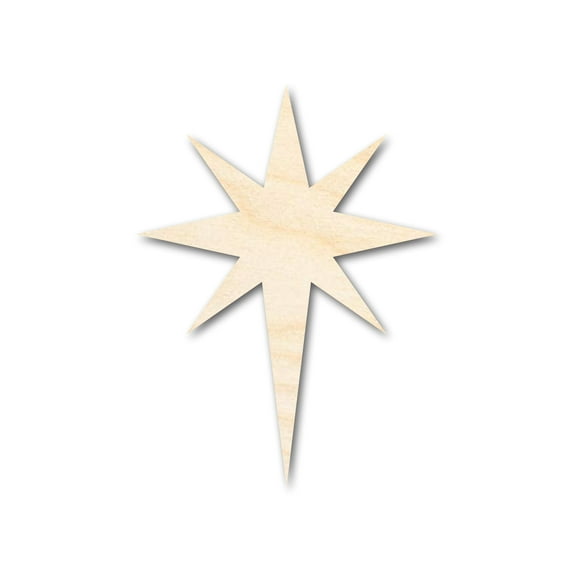 Unfinished Wood Bethlehem Star Shape 8" / 1/4"