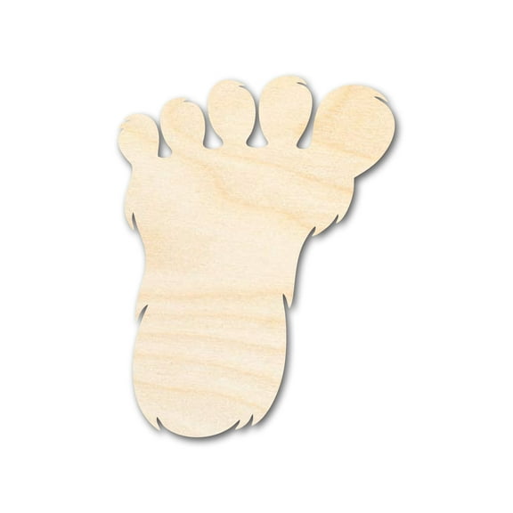 Unfinished Wood Bigfoot Print Shape 3" / 1/8"