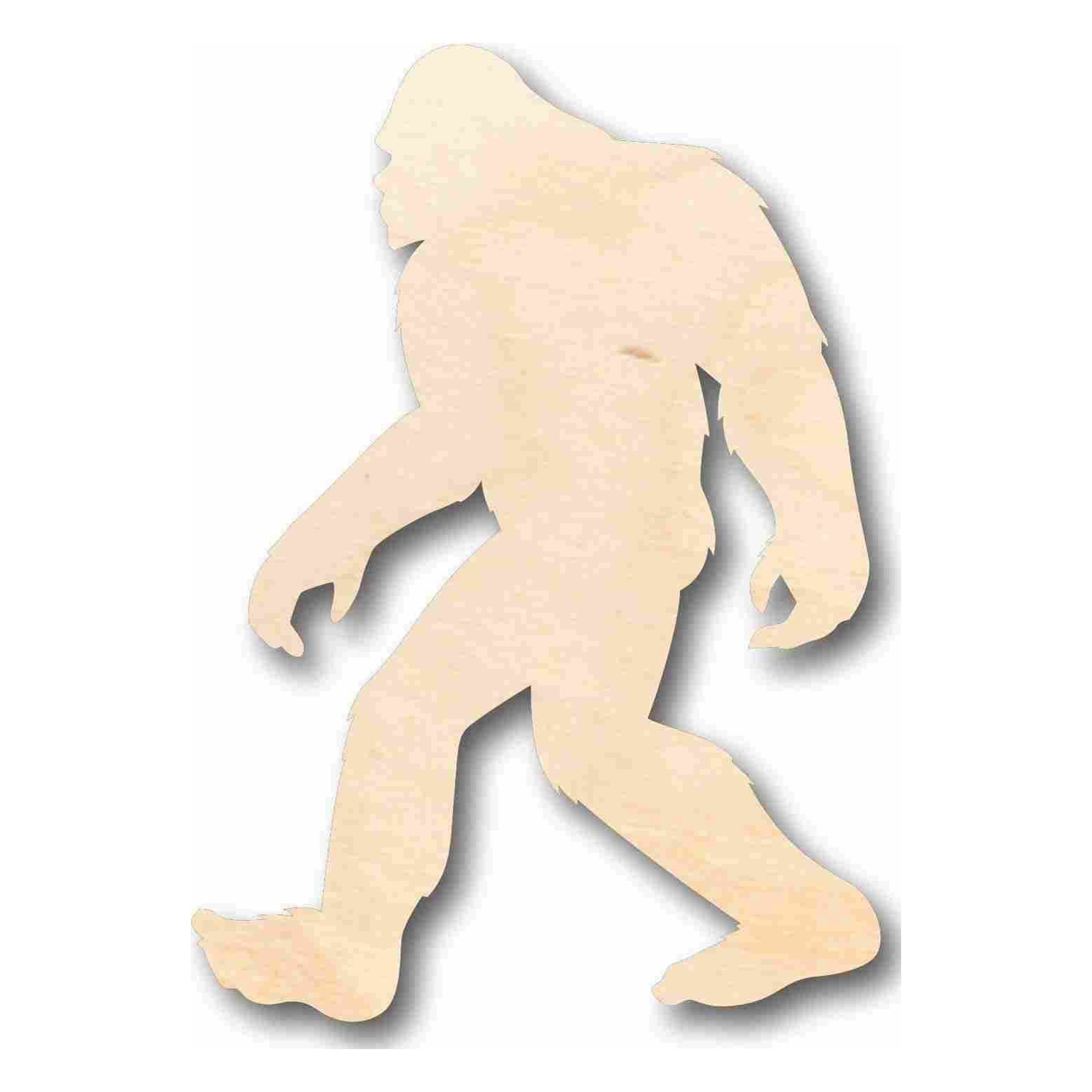Unfinished Wood Bigfoot Sasquatch Silhouette - Craft- up to 24 DIY 12 /  1/8