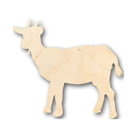 Unfinished Wood Billy Goat Farm Animal Shape - Craft - up to 46" DIY 4" / 1/8"