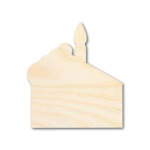 Unfinished Wood Birthday Cake Slice Shape 7" / 1/4"
