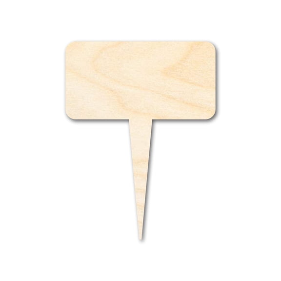 Unfinished Wood Blank Garden Stake Shape | DIY Craft Cutout 6" / 1/8"