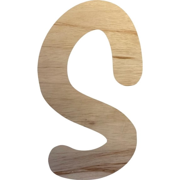 Unfinished Wood Block Letter, Craft 5'' Bold Letter S, Paintable Breakbone DIY