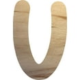 thumbnail image 1 of Unfinished Wood Block Letter, Craft 5'' Bold Letter U, Paintable Breakbone DIY, 1 of 5