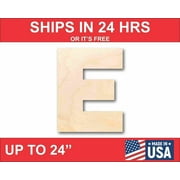 Unfinished Wood Block Letter E - Craft - up to 24" DIY 30" / 1/2"