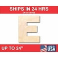 thumbnail image 1 of Unfinished Wood Block Letter E - Craft - up to 46" DIY 8" / 1/2", 1 of 3