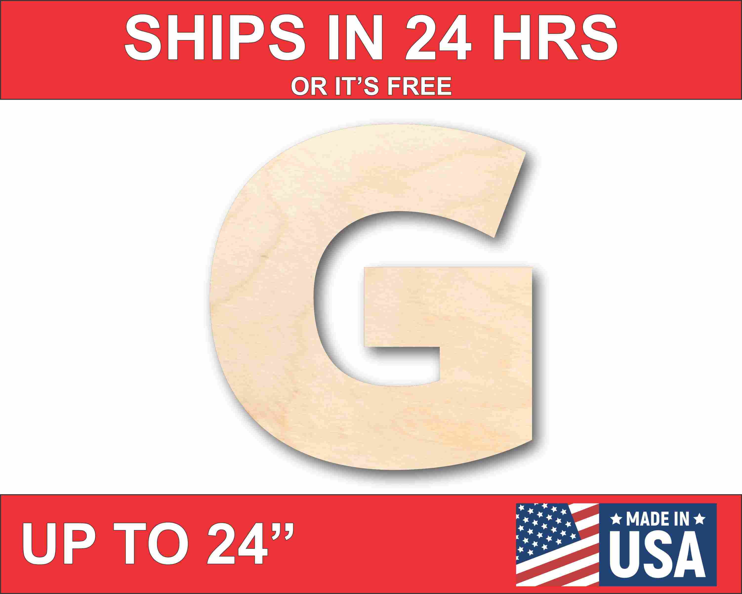 Unfinished Wood Block Letter G - Craft - up to 46" DIY 16" / 1 ...