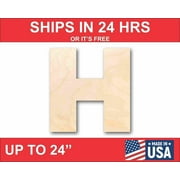 Unfinished Wood Block Letter H - Craft - up to 46" DIY 5" / 1/2"