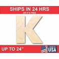 thumbnail image 1 of Unfinished Wood Block Letter K - Craft - up to 46" DIY 5" / 1/4", 1 of 3