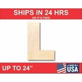 thumbnail image 1 of Unfinished Wood Block Letter L - Craft - up to 46" DIY 6" / 1/4", 1 of 3