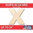 thumbnail image 1 of Unfinished Wood Block Letter X - Craft - up to 46" DIY 4" / 1/4", 1 of 3