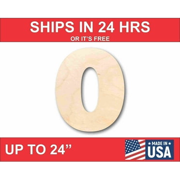 Unfinished Wood Block Number 0 - Craft - up to 46" DIY 10" / 1/2"