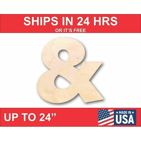 Unfinished Wood Block Symbol And - Craft - up to 46" DIY 30" / 1/4"