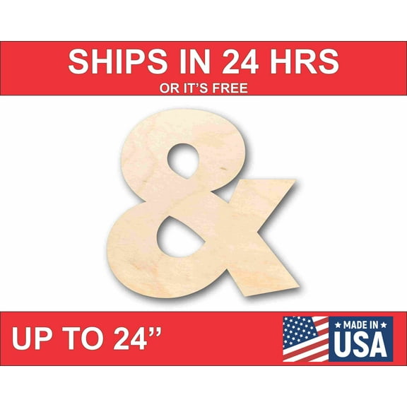 Unfinished Wood Block Symbol And - Craft - up to 46" DIY 4" / 1/8"