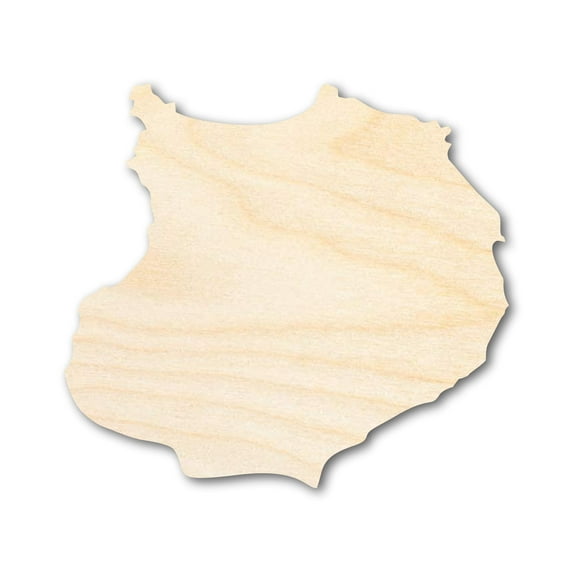 Unfinished Wood Boa Vista Island Shape - Cabo Verde Craft - up to 46" DIY 18" / 1/8"