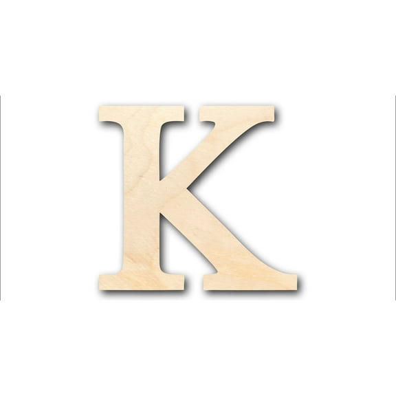 Unfinished Wood Bold Kappa Shape - Craft - up to 46" DIY 3" / 1/8"