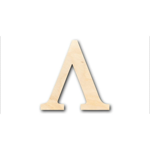 Unfinished Wood Bold Lambda Shape - Craft - up to 46" DIY 6" / 1/2"