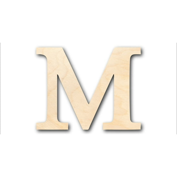 Unfinished Wood Bold Mu Shape - Craft - up to 46" DIY 5" / 1/8"