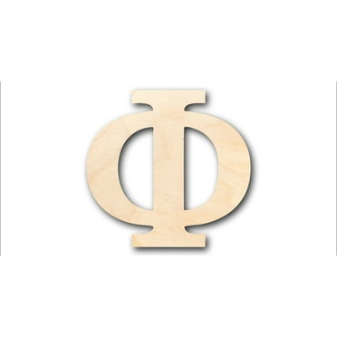 Unfinished Wood Bold Phi Shape - Craft - up to 46" DIY 7" / 1/4"