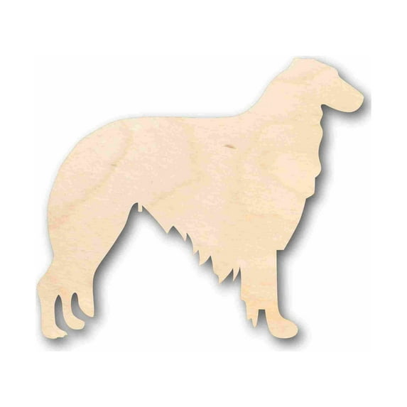 Unfinished Wood Borzoi Dog Silhouette - Craft- up to 46" DIY 30" / 1/4"