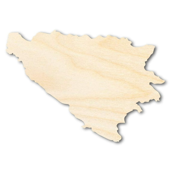 Unfinished Wood Bosnia and Herzegovina Country Shape - Southeast Europe Craft - up to 46" DIY 12" / 1/8"