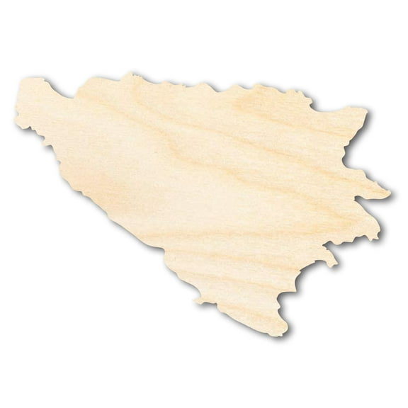 Unfinished Wood Bosnia and Herzegovina Country Shape - Southeast Europe Craft - up to 46" DIY 7" / 1/4"