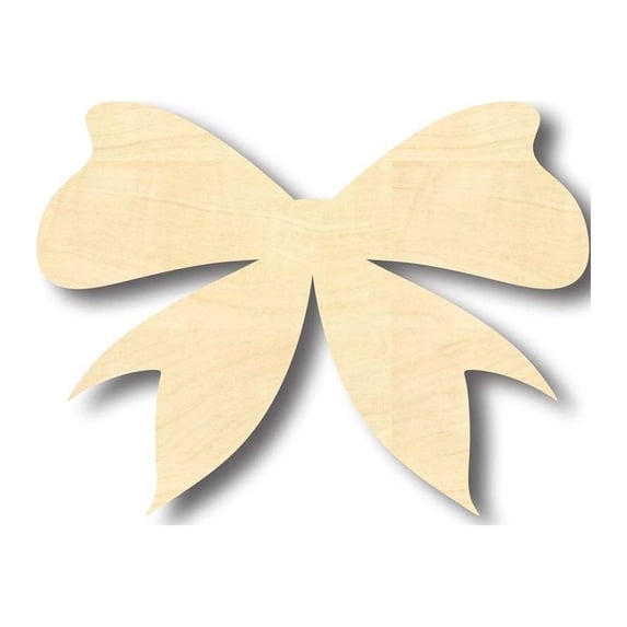 Unfinished Wood Bow Ribbon Shape - Craft - up to 46" DIY 10" / 3/4"