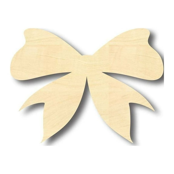 Unfinished Wood Bow Ribbon Shape - Craft - up to 46" DIY 14" / 1"