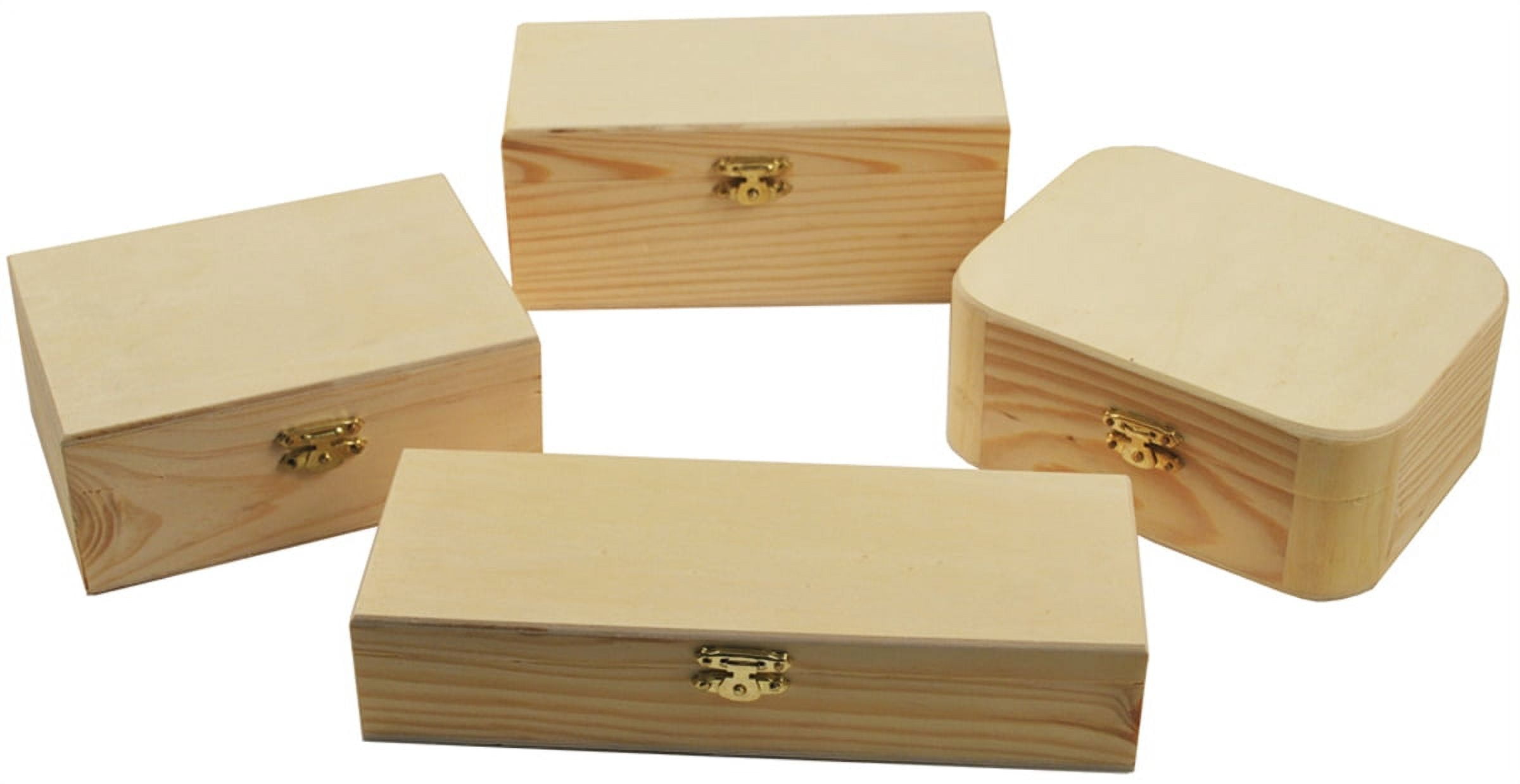  30 Pcs Unfinished Wooden Boxes for Crafts, 16 Pcs 6 x