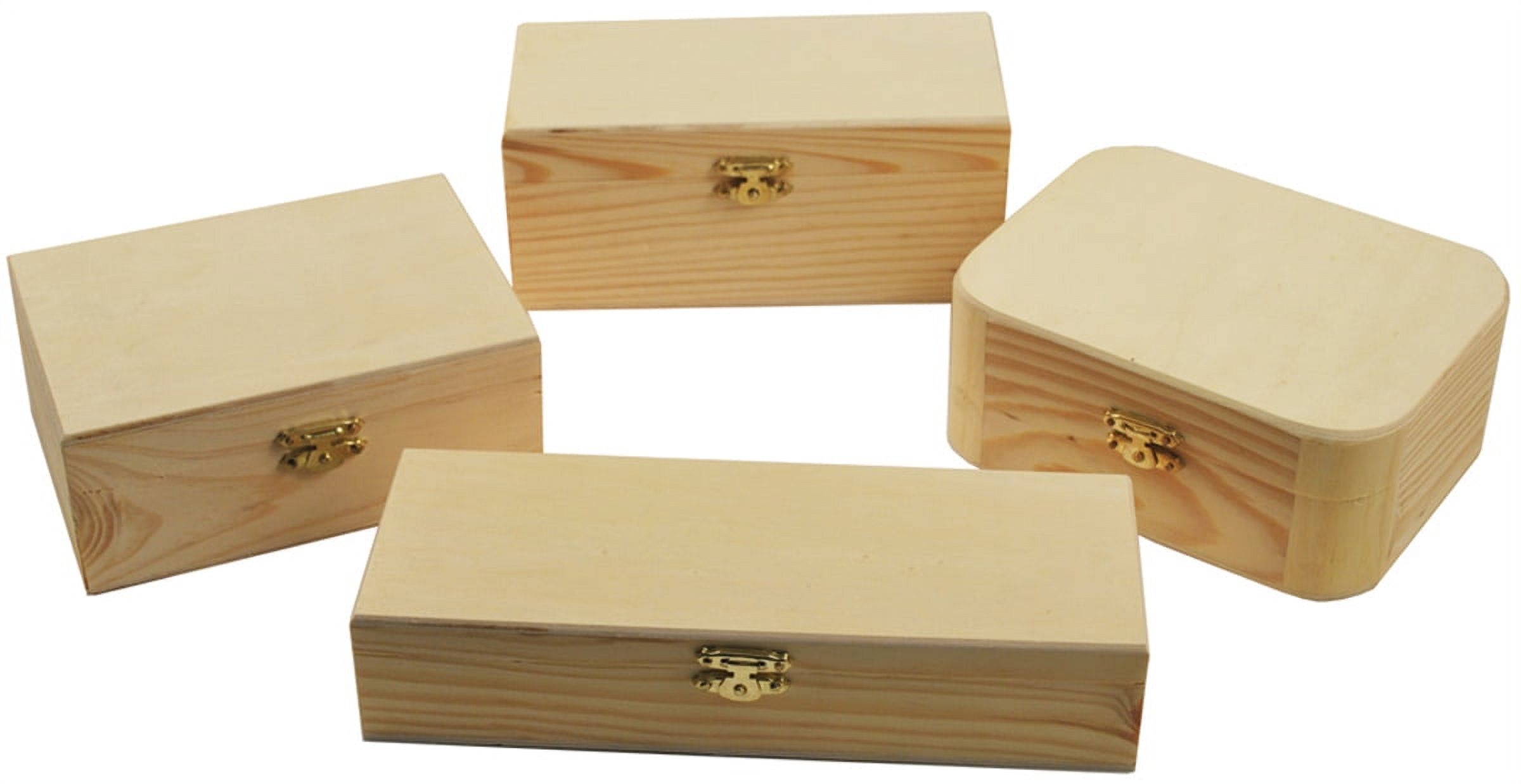 Unfinished Wood Box Assortment 6 Inch8.5 Inch W/Clasp9 Each Of 4