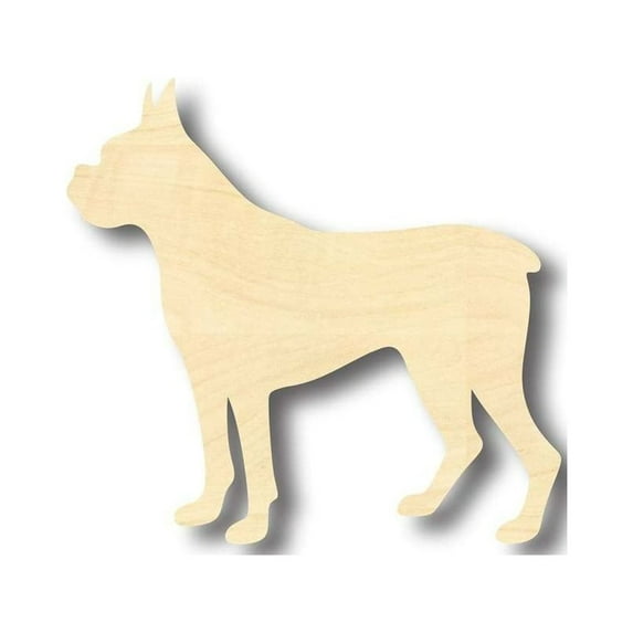 Unfinished Wood Boxer Dog Shape - Animal - Pet - Craft - up to 46" DIY 8" / 1/8"