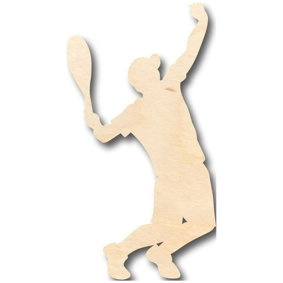 Unfinished Wood Boy Tennis Serve Shape - Craft - up to 46" DIY 46" / 1"