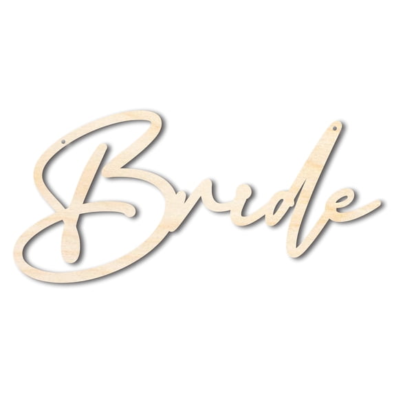 Unfinished Wood Bride Chair Sign | DIY Craft Cutout 14" / 1/8"