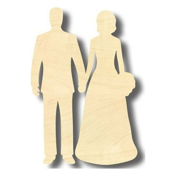 Unfinished Wood Bride Groom Shape - Wedding - Craft- up to 46" DIY 10" / 3/4"