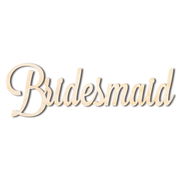 Unfinished Wood Bridesmaid Shape - Word Craft - up to 46" 10" / 1/8"
