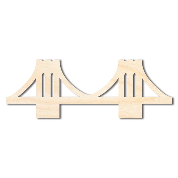 Unfinished Wood Bridge Shape | Landmark | Craft Cutout 16" / 1/2"