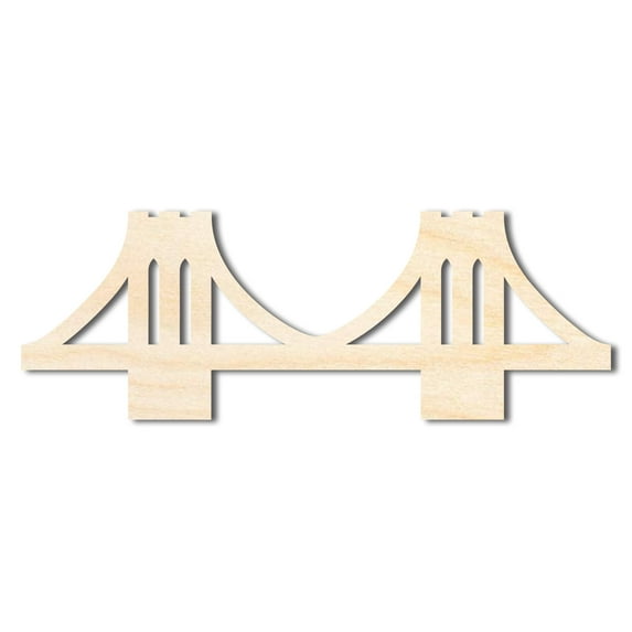 Unfinished Wood Bridge Shape | Landmark | Craft Cutout 5" / 1/2"