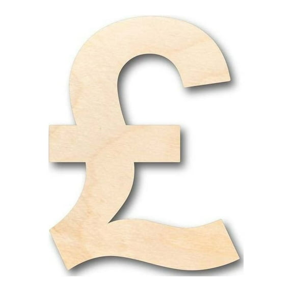 Unfinished Wood British Pound Shape - Craft - up to 46" DIY 18" / 3/4"