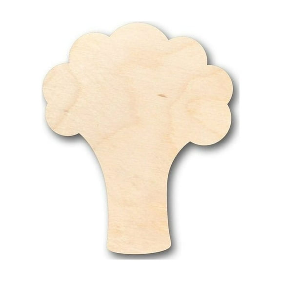 Unfinished Wood Broccoli Shape - Food - Craft - up to 46" DIY 5" / 1/8"