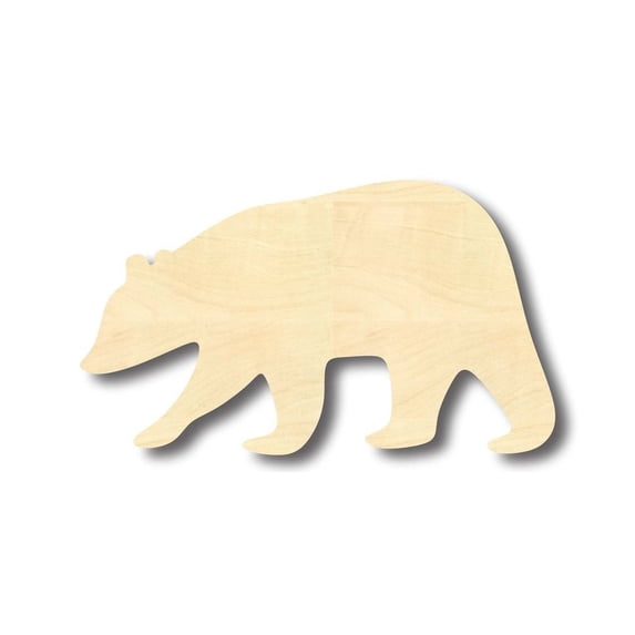 Unfinished Wood Brown Bear Shape - Animal - Craft - up to 46" DIY 14" / 1/8"