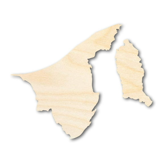 Unfinished Wood Brunei Country Shape - Asia Craft - up to 46" DIY 36" / 1/2"