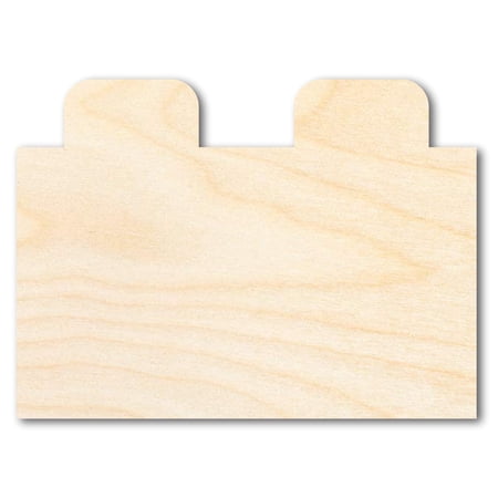 Unfinished Wood Building Block Shape | DIY Craft Cutout 30" / 1/2"