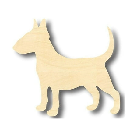 Unfinished Wood Bull Terrier Dog Shape - Animal - Pet - Craft - up to 46" DIY 10" / 1/4"