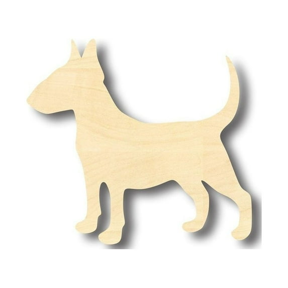 Unfinished Wood Bull Terrier Dog Shape - Animal - Pet - Craft - up to 46" DIY 5" / 1/2"